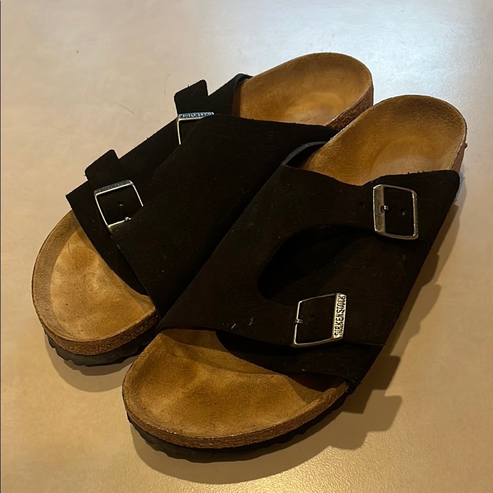 Birkenstock Zurich, Black Suede Sandals